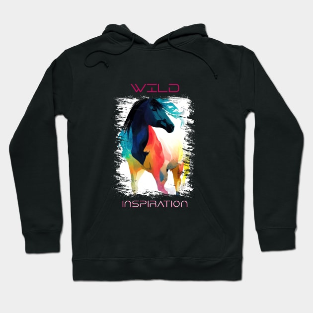 Horse Wild Nature Animal Colors Art Painting Hoodie by Cubebox
